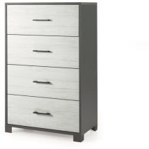 Cassettiera in legno 70x122h cm con 4 cassetti Titanio - lucilla