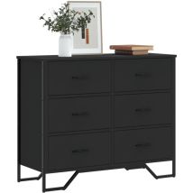Maisonchic - Cassettiera Nera 91x35,5x74,5 cm in Truciolato vidaXL735334