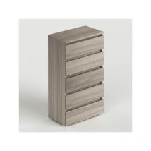 Cassettiera olmo con 5 cassetti in legno nobilitato.