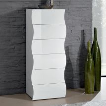Settimino cassettiera design camera da letto 6 cassetti bianco Onda Septet