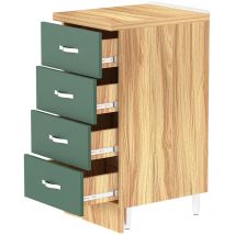 Cassettiera per Cucina Mobile Mobiletto 4 Cassetti in Legno Colore Verde