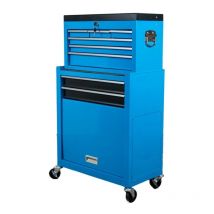 cassettiera porta attrezzi easy system in metallo con ruote e cassettiera movibile, 61,6x33x108,2 cm