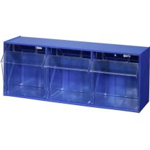 Allit - 464410 Cassettiera porta minuteria VarioPlus ProFlip 3 (l x a x p) 600 x 240 x 200 mm Blu, Trasparente 1 pz.