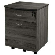 Cassettiera Scrivania Casa Ufficio Legno mdf con 2 Cassetti e 5 Ruote Wenge'