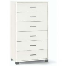 Cassettiera sei cassetti bianca
