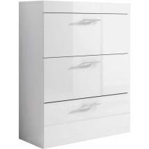 Cassettiera Settimanale Comò Moderno Madia Camera da Letto Cassetone 3 Cassetti 75x99x36cm Modello Dalia Bianco Finitura Lucida