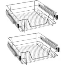 Cassetto della cucina cassetto telescopico 2x 50 cm ripiano ad estrazione totale cestello estraibile cassettiera per camera da letto armadio