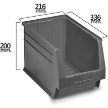 Industrias Tayg - Cassetto impilabile grigio No55 336x216x200 mm. (3/6)