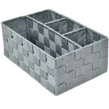 Cassetto poliestere grigio c/4 scomparti cm26x17h10