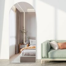 165 x 60 cm Miroir pleine longueur, grand miroir au sol, cadre en bois miroir sur pied, contre le mur pour chambre à coucher, dressing et miroir à