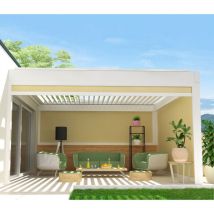 Intersun - Chiusura a cassonetto per pergola spinelle e hylia 3,50x2,50 m (Motorizzato a Telecomando - Bianco - Beige chiaro)