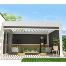 Intersun - Chiusura a cassonetto per pergola spinelle e hylia 5,00x2,50 m (Motorizzato a Telecomando - Bianco - Grigio)