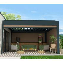 Intersun - Chiusura a cassonetto per pergola spinelle e hylia 5,00x2,50 m (Motorizzato a Telecomando - Grigio antracite - Talpa)
