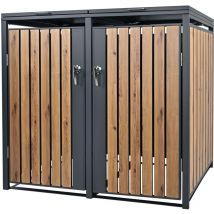 Ml-design - Copribidone per 3 Bidoni di Spazzatura Doppio Contenitore Pattumiera Cassonetti Rifiuti 240 l 132 x 80 x 116,3 cm Box in Acciaio
