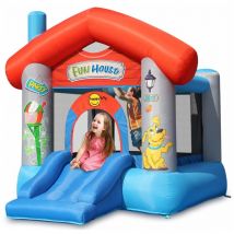 Castello Gonfiabile per Bambini Tappeto con Scivolo Feste Compleanno Motore Aria