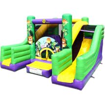 Castello Giostra Gonfiabile Jungle Super Bouncer Con Pompa Inclusa Happy Hop Pro