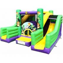 Castello Giostra Gonfiabile Jungle Super Bouncer con Pompa Inclusa Happy Hop Pro