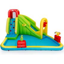 Castello Gonfiabile, Giocattolo Gonfiabile Grande per Bambini, Castello con Scivolo e Piscina Multifunzione, in Tessuto,400x335x230 cm