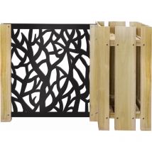 Fioriera-wood composizione - Porta vasi con divisorio staccionata modulabile - 150x100cm - in Legno e pvc - Modello: Foresta