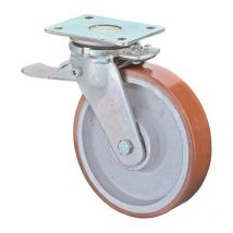 Ruota girevole per carichi pesanti D.100mm capacità di carico 400kg con cast fisso PU 138x110mm BS ROLLEN