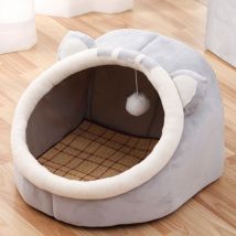 Leisei - Cat Cave Soft Cat Bed for Cats Kittens Dogs Rabbits Cat Sleeping Place Soft Cat Bed for Indoor Pink Grey Brown (Cat Grey, m 37x39x30cm)