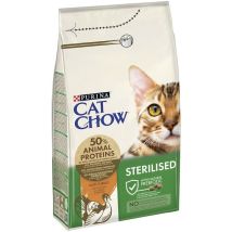 Cat Chow – Crocchette per gatti sterilizzati con tacchino – 1,5 kg – Proteina 35%, Fibra 3,5%