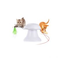 Cat feather toy, electric cat toy, spring stick, rotating spring toy