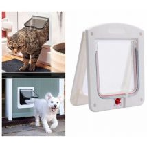 Wenh - Cat Flap for Cat Dogs Small Pet Door 4-Way Lockable Microchip Door Easy to Install and Use