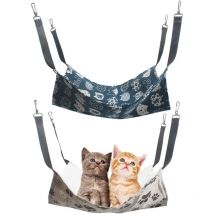 Longziming - Cat Hammock 2PCS Hammock Bed Swing Mattress Cat Cage Blanket Hanging Bed Hammock Window Cat Hammock Breathable Cat Hanging Bed Double