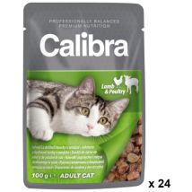 Cat Pouch Adult Cordero Pollo Caja 24x100gr - Calibra