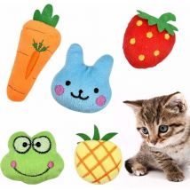 Cataire Jouets, 5 Pièces Jouets à l'herbe à Chat, Cataire Interactive Jouets à Mâcher Jouet en Peluche pour Chaton Kitty