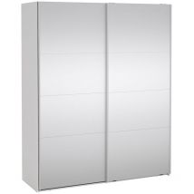 Catania Schiebetürenschrank 2 Türen mit Spiegel 180x220cm weiß.