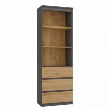CATANIA - Bookcase with 3 drawers and 2 shelves - 180x60x35 - Storage furniture - Book shelf
