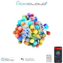 Catena luminosa decorata Smart Tuya WiFi con 66 perle a Led rgb-ic 10 metri Homcloud