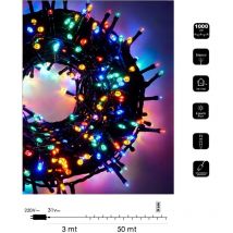 Catena luminosa LED Natale 1000 led 50 mt cavo verde serie luminosa natalizie per esterno interno albero feste Multicolore