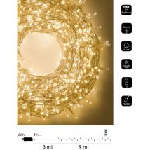 Catena luminosa led Natale 180 led 9 mt cavo trasparente serie luminosa natalizie per esterno interno albero feste Calda