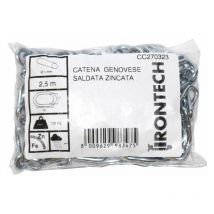 Catena genovese pretagliata 3 mm. in acciaio zincato 2,5 mt.