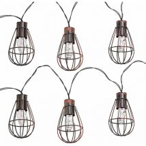 20x Luci solari a LED Lampada solare da esterno Decorazione da giardino Stile retrò, Metallo ruggine, LED Bianco caldo, L 200 cm