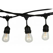 Catena luminosa cordoniera stringa nera da esterno 10 metri 10 lampadine luce a scelta IP54 Bianco Naturale