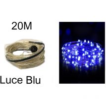 Catena Luminosa Minilucciole 20M Blu 1.4W 200 MicroLed Lucine Decorative
