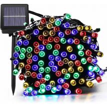 Catena Luminosa Solare di Natale a 200 led con 8 giochi di Luce per uso Interno/Esterno (Luce Multicolore)