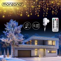 Catena luminosa telecomando 8 modalità Timer interno esterno cascata luci led stringa luci led 600 led warm white remote control (en)