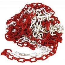 Catena segnaletica in plastica bicolore rosso bianco pvc d 5,5 mm mt25