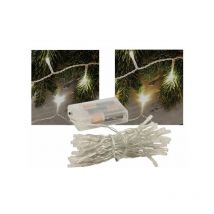 Catena serie luci led alimentazione a batteria per decorazioni e vetrine - 50 Led - Bianco Caldo - cavo 3.5 mt