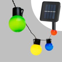 Guirlande solaire – 15 ampoules G50 – 2x6m – Couleur de la lumière, Longueur, Nombre de source(s) de lumière – Lotti Importex