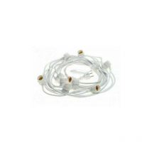 Catena stagna gomma bianca stringa 10 metri 10 attacchi e27 cordoniera luce led impermeabile IP54