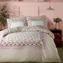 Cath Kidston - Cherry Picked Pink-Cream Duvet Cover Set King Bedding Set