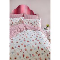 Cath Kidston Roses and Bows White Duvet Cover Set Floral Themed Single Bedding Set