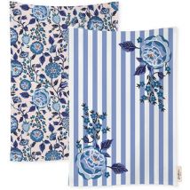 Cath Kidston Strawberry Garden Blue Set of 2 Tea Towels