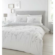 Catherine Lansfield - Meadowsweet Floral Set Copripiumino, Policotone, Bianco, Super King